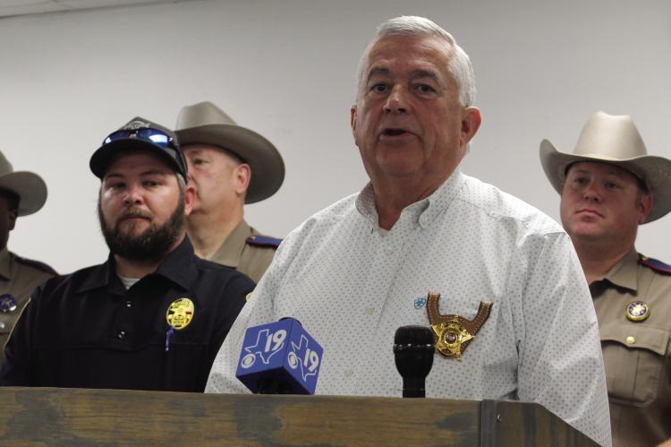 Van Zandt County Sheriff Joe Carter welcomed those in attendance March 14 for a news conference at the VZC Justice Center in Canton. Photo by David Barber